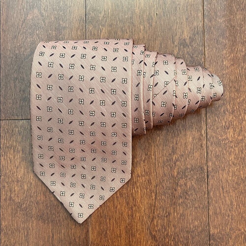 Chaps+Ralph Lauren Silk Linen Blend, Muted Dusty Rose Pink with Floral Print